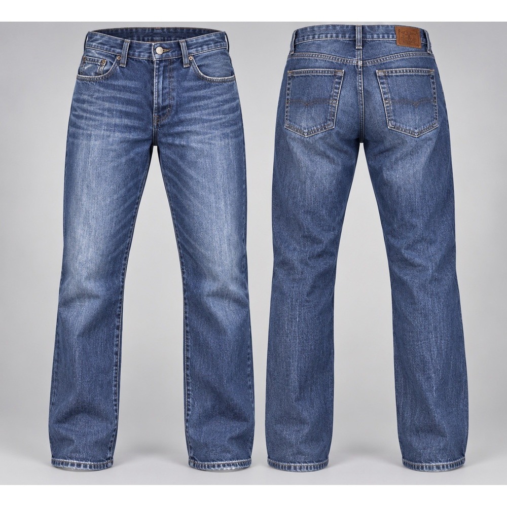 Lucky Brand  181 Relaxed Straight  Jeans Mens 38x32 Dark Wash Denim whiskering